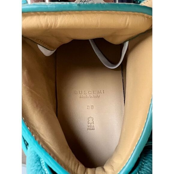BUSCEMI Mid Sneaker, Women’s Italian Leather Hightop , Size 38 (Euro) Petrol NWT - Picture 5 of 16